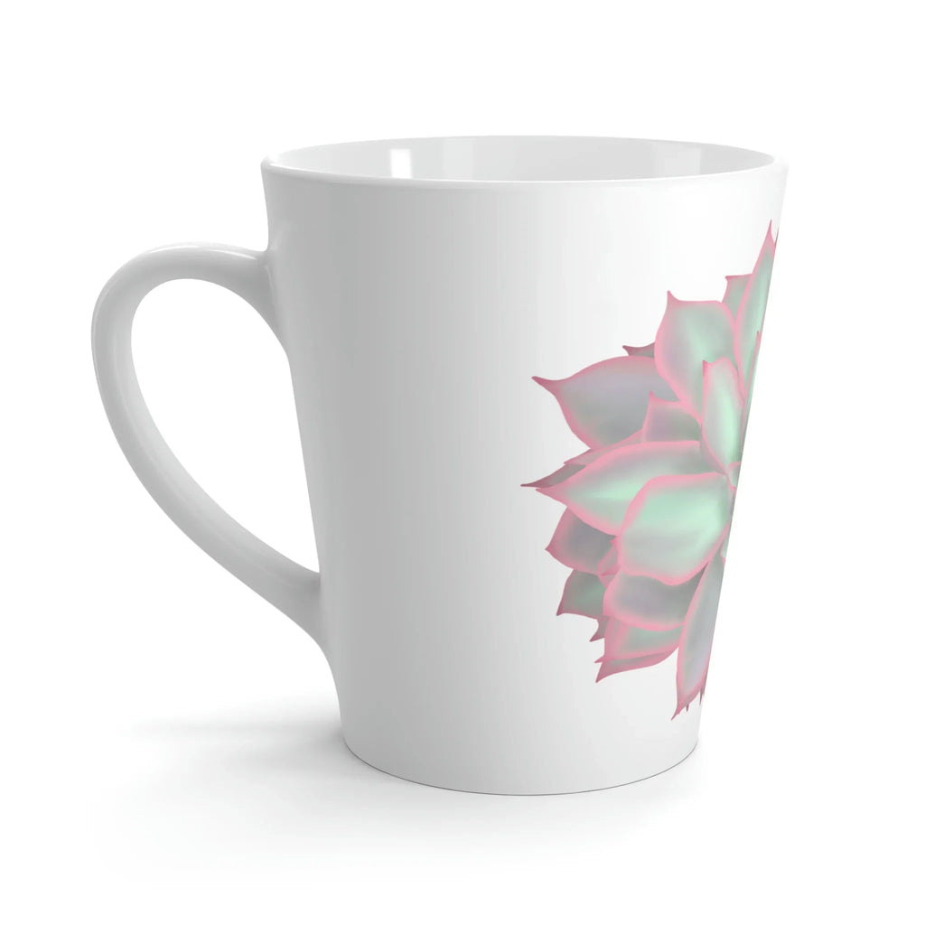 Succulent Mug Ceramic Coffee Cup With Violet Rosette Design 12 Oz Ideal Gift For Home And Kitchen