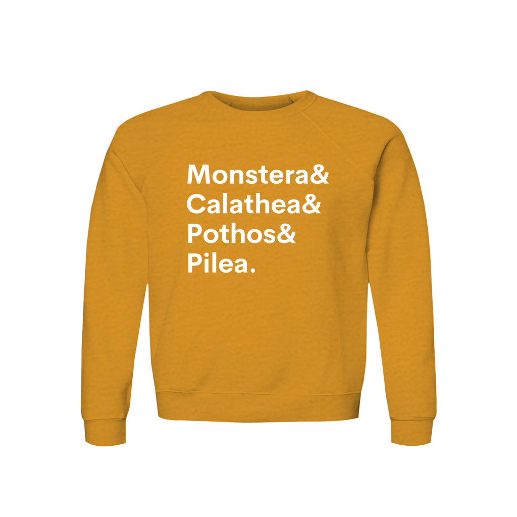 Plant Lover Sweatshirt for Plant Enthusiasts Monstera Calathea Pothos Pilea Cozy Midweight Organic Cotton