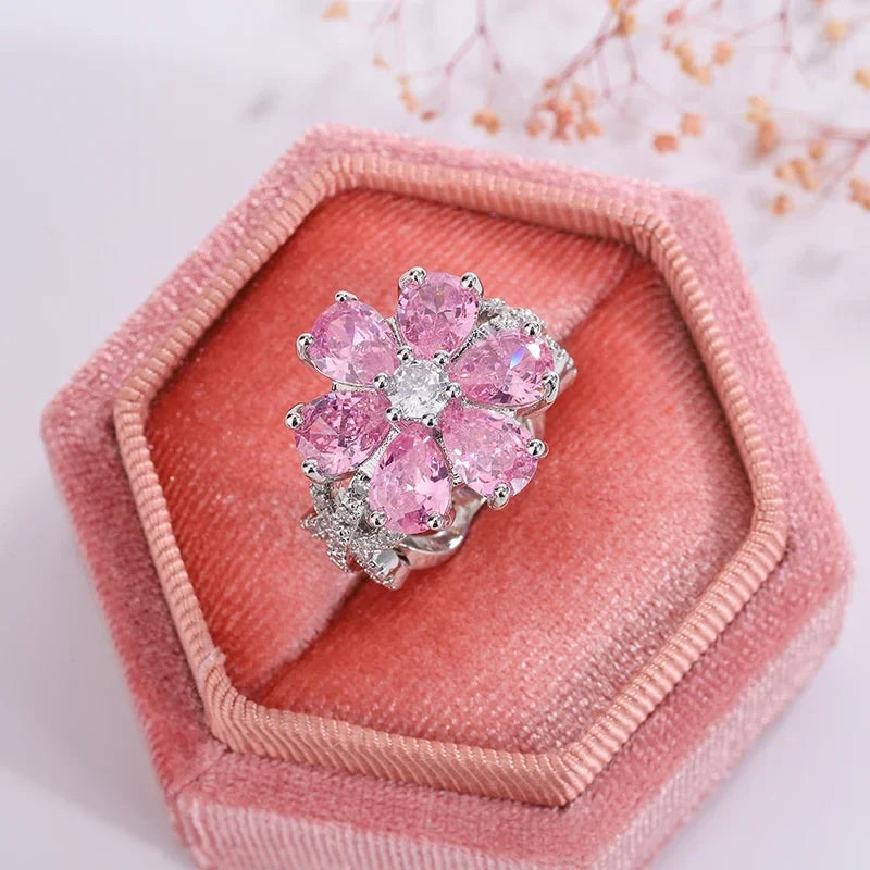 Pink Flower Ring