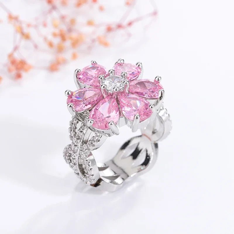 Pink Flower Ring