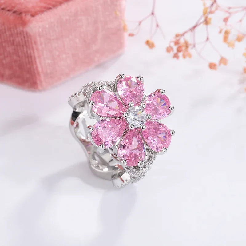 Pink Flower Ring