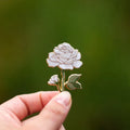 White Rose Enamel Pin, Birth Flower Jewelry, Botanical Lapel Brooch, Remembrance Gift, Mother's Day