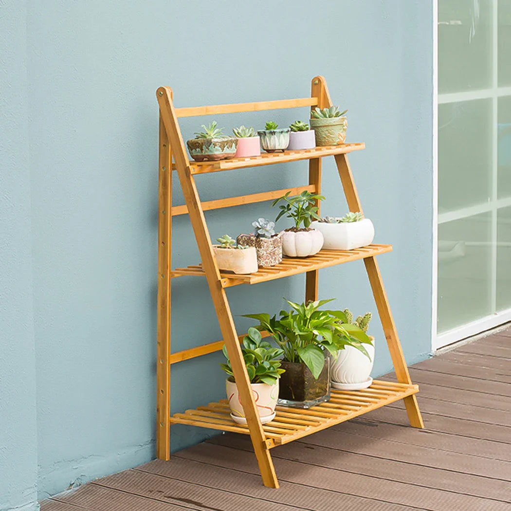 DecorBites™ Bamboo Plant Stand Organizer Shelf - Indoor/Outdoor