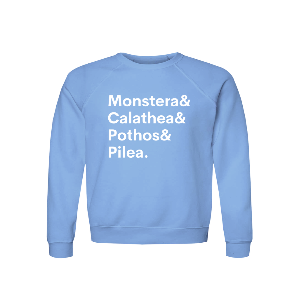 Plant Lover Sweatshirt for Plant Enthusiasts Monstera Calathea Pothos Pilea Cozy Midweight Organic Cotton