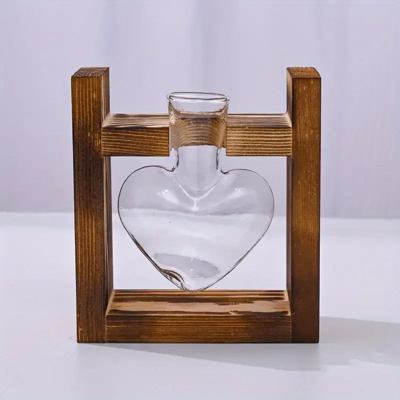 DecorBites™ Glass Vase Terrarium with Wooden Frame
