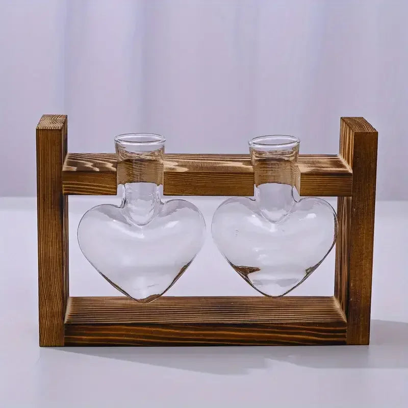 DecorBites™ Glass Vase Terrarium with Wooden Frame