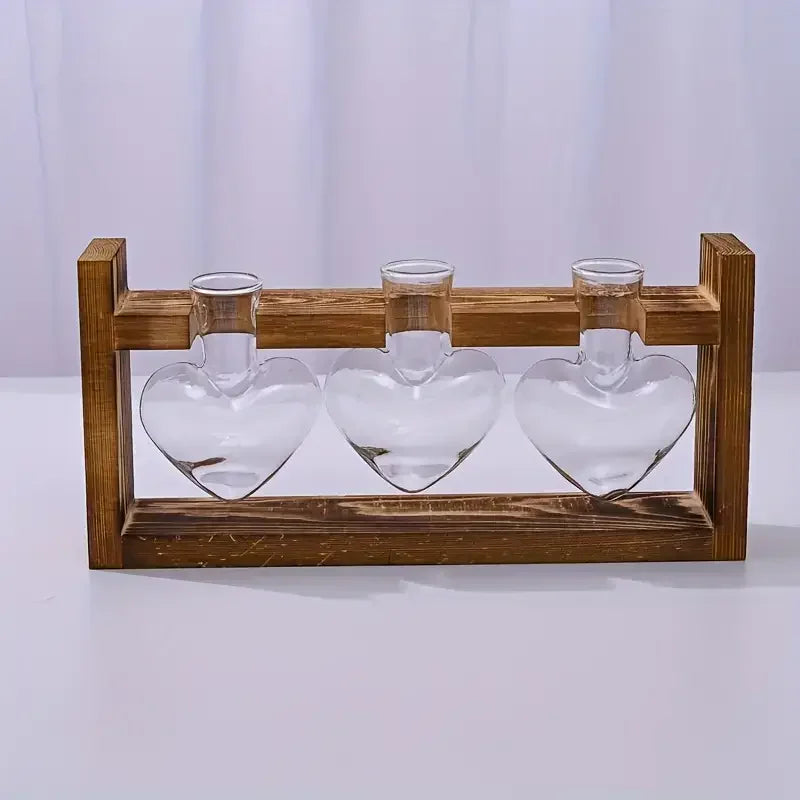 DecorBites™ Glass Vase Terrarium with Wooden Frame