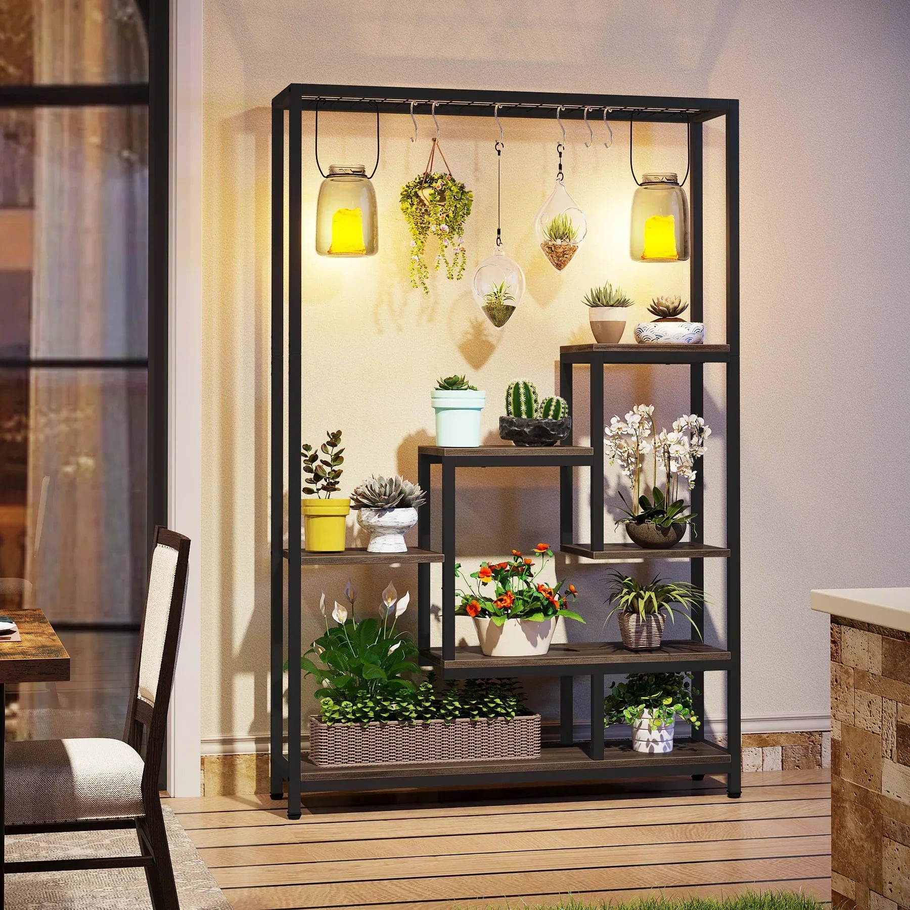DecorBites™ Modern 5-Tier Tall Metal Plant Stand