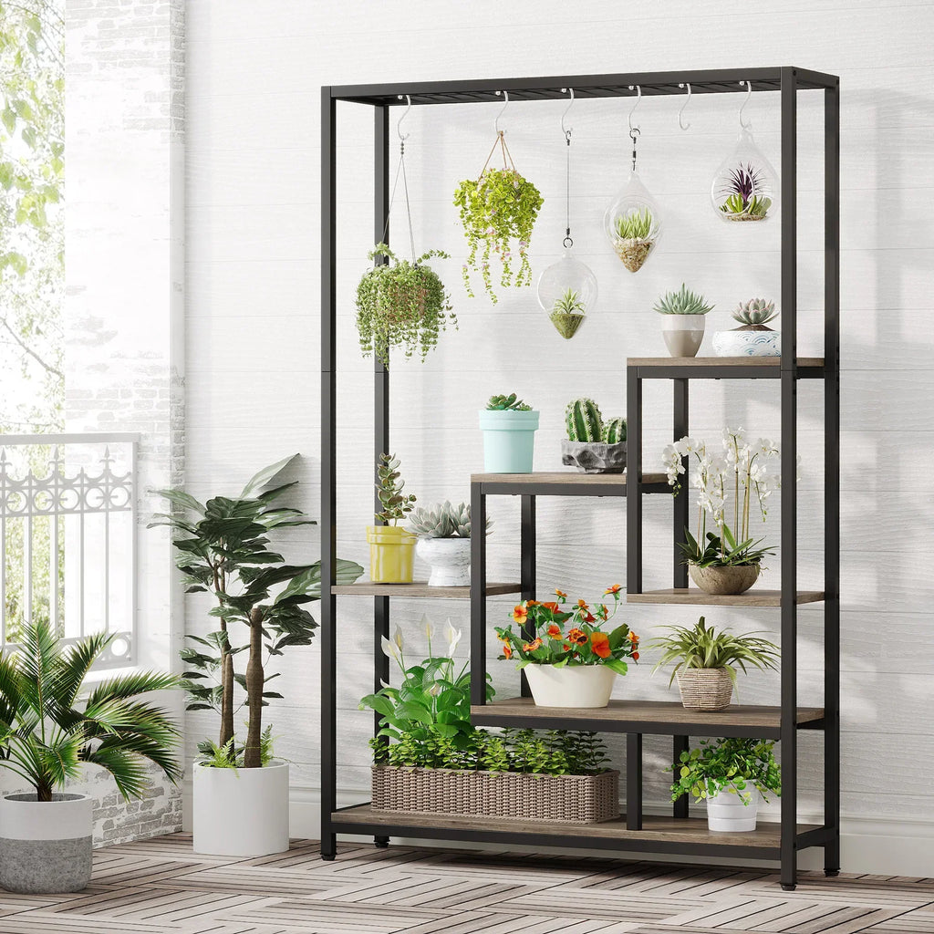 DecorBites™ Modern 5-Tier Tall Metal Plant Stand