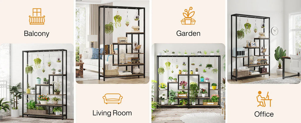 DecorBites™ Modern 5-Tier Tall Metal Plant Stand