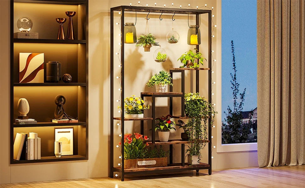DecorBites™ Modern 5-Tier Tall Metal Plant Stand