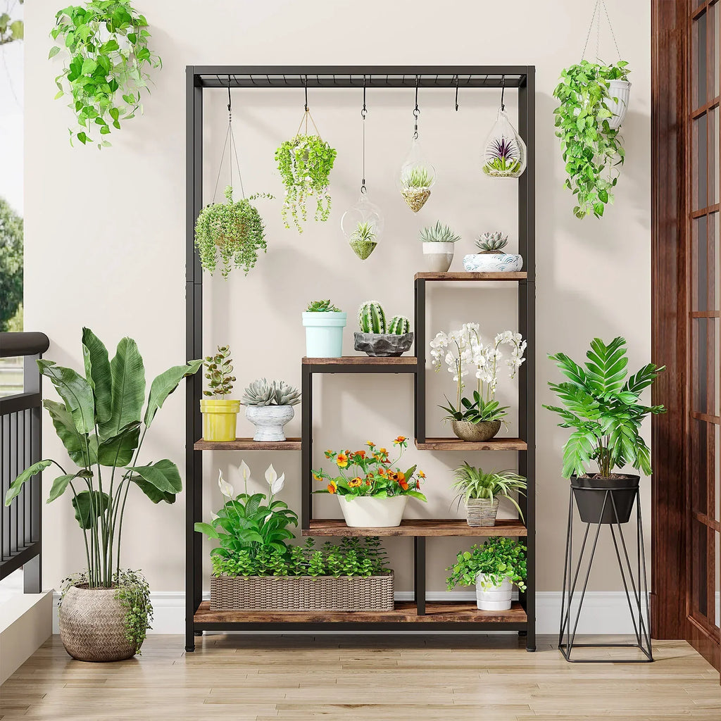 DecorBites™ Modern 5-Tier Tall Metal Plant Stand
