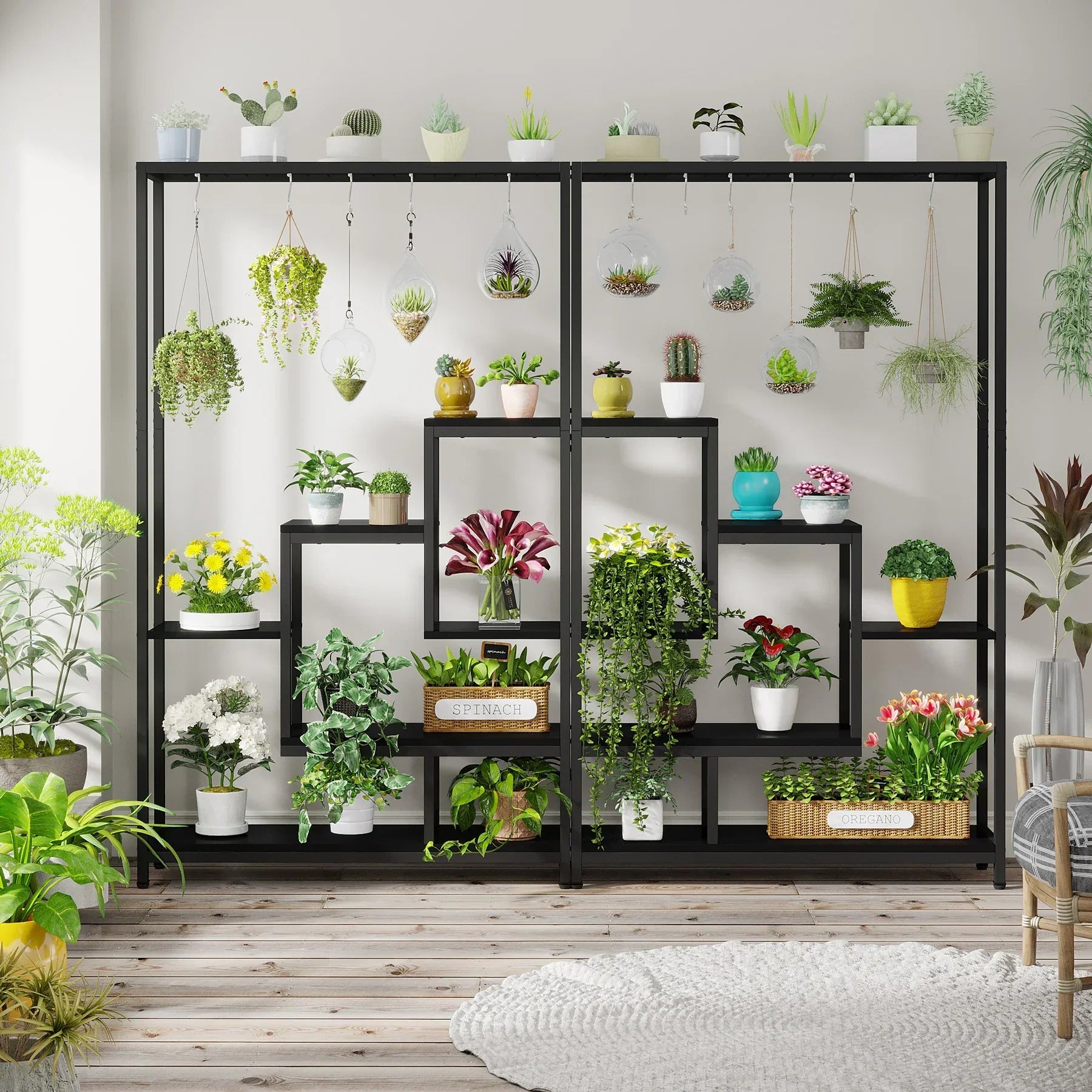 DecorBites™ Modern 5-Tier Tall Metal Plant Stand