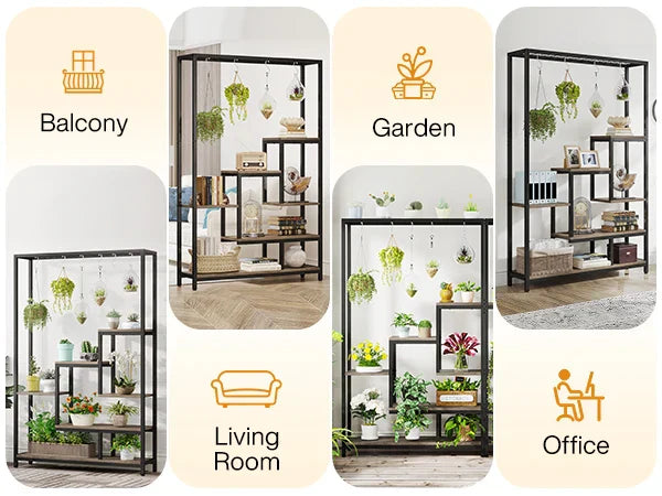 DecorBites™ Modern 5-Tier Tall Metal Plant Stand