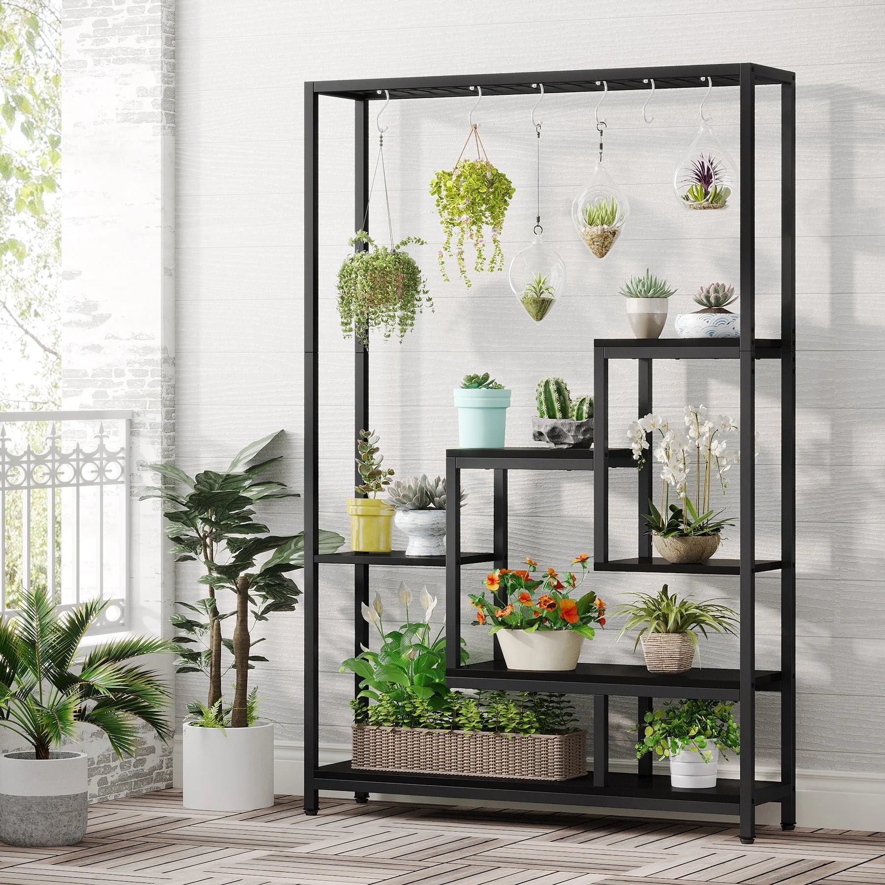 DecorBites™ Modern 5-Tier Tall Metal Plant Stand