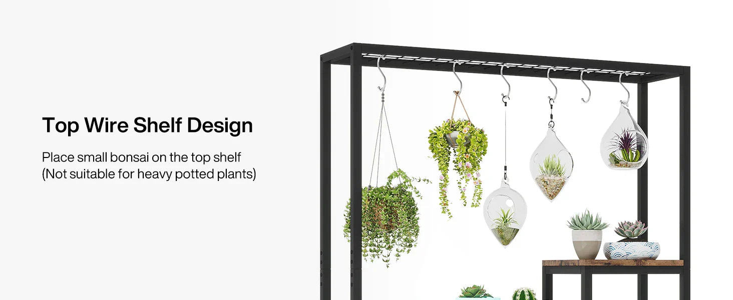 DecorBites™ Modern 5-Tier Tall Metal Plant Stand
