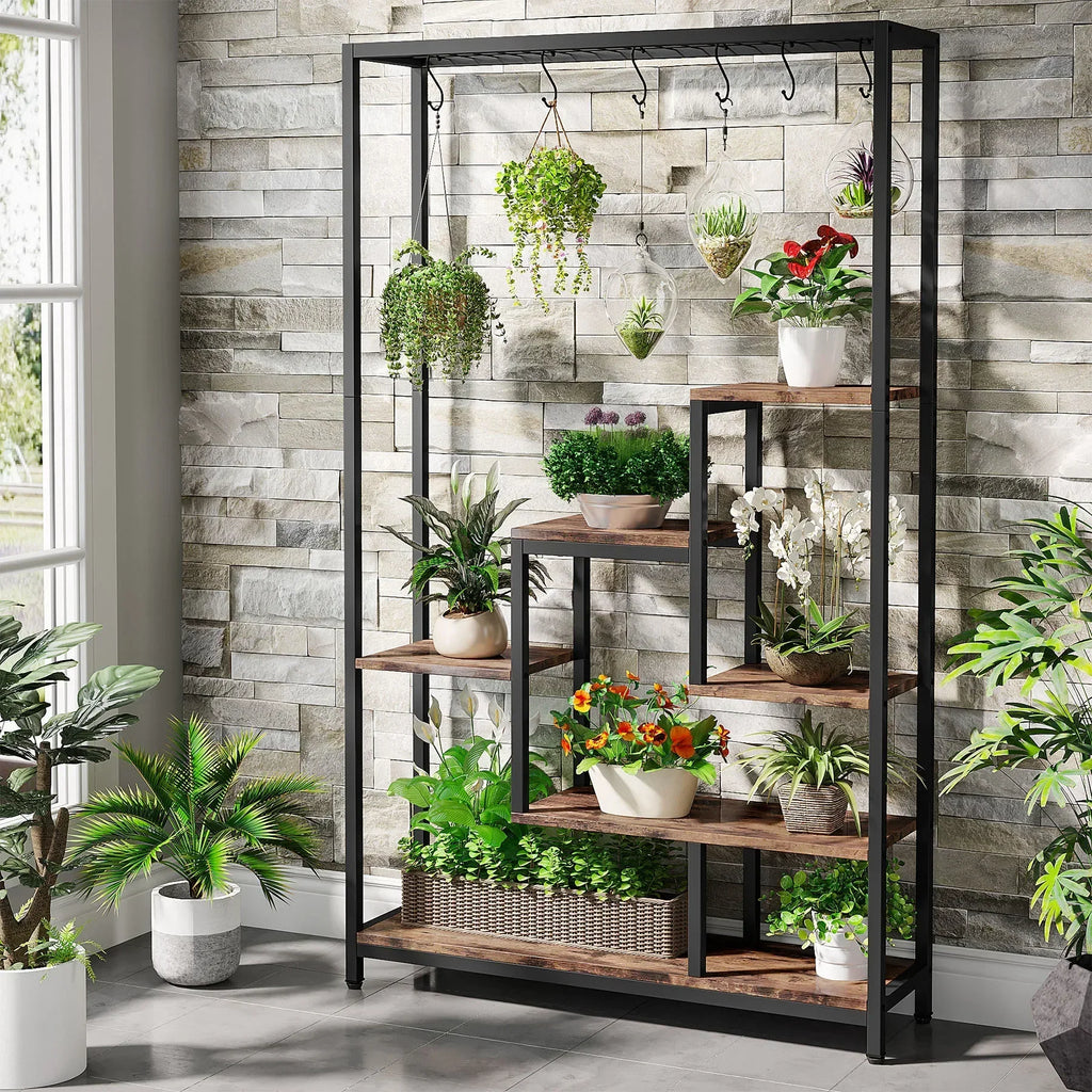 DecorBites™ Modern 5-Tier Tall Metal Plant Stand