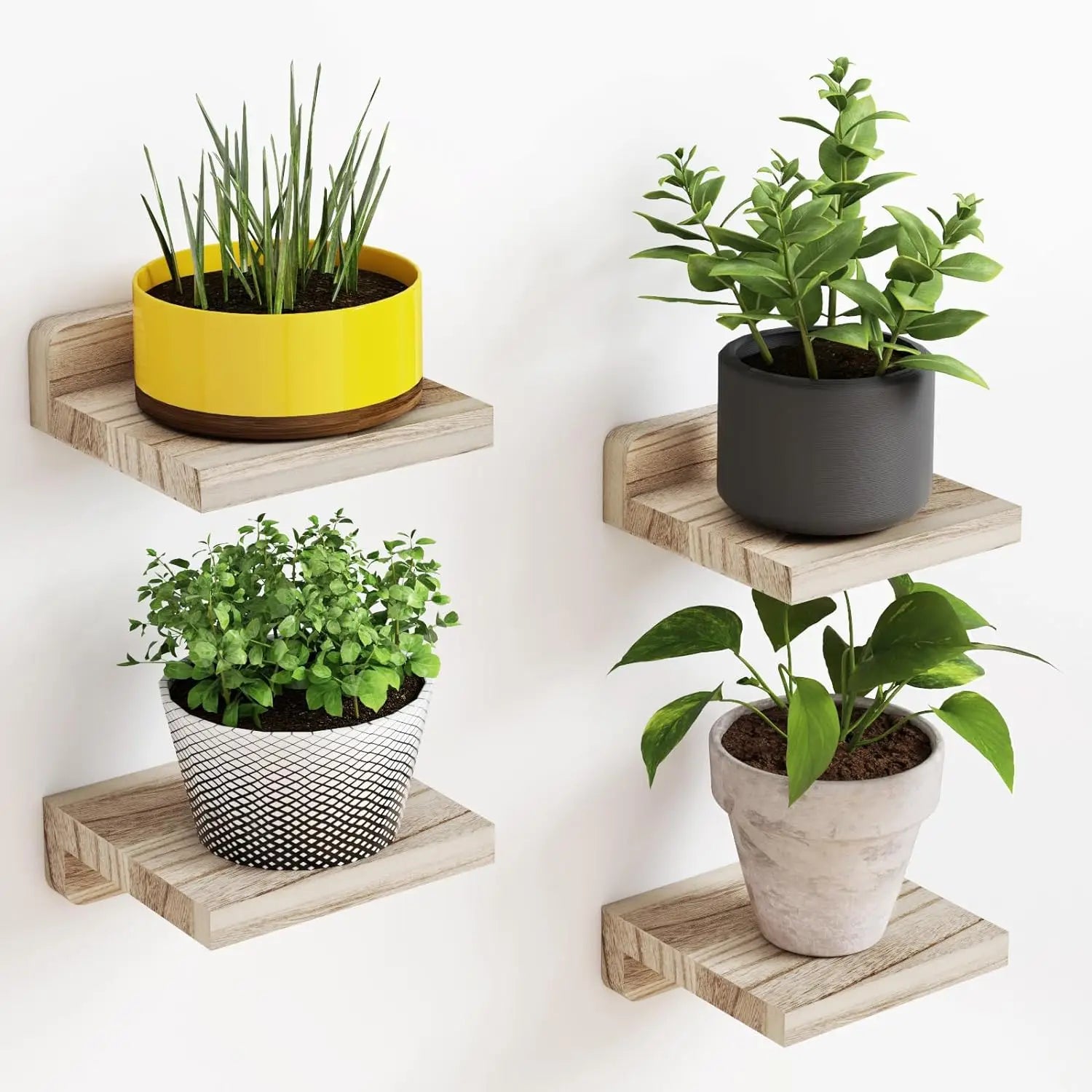 DecorBites™ Small Wood Floating Shelves 4-Pack